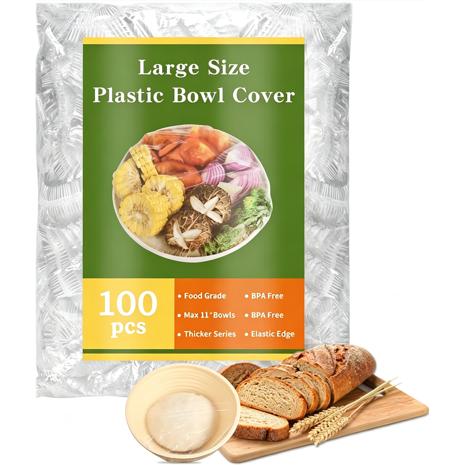 Meal Prep Wraps - 100 dużych, elastycznych, wielokrotnego użytku folii