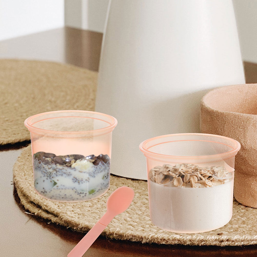 Meal Prep Jars With Lids - Zestaw 2 szklanki na owsiankę na