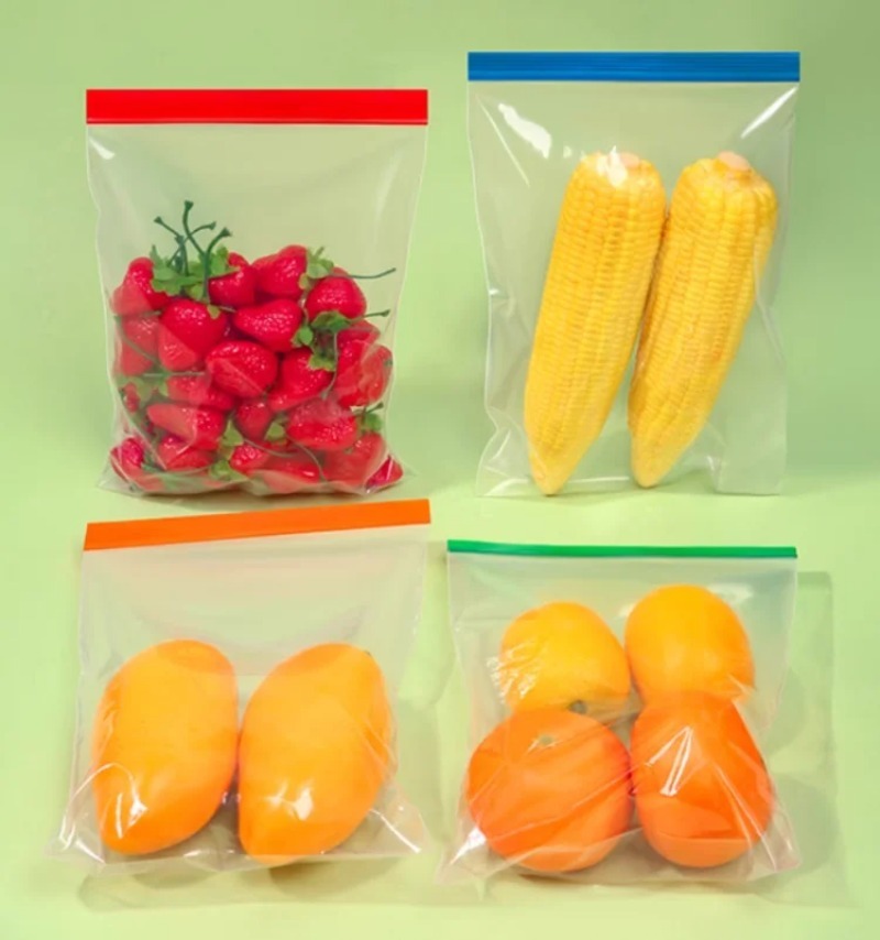 Meal Prep For A Day - Kolorowe, przezroczyste torby PE z zamkiem
