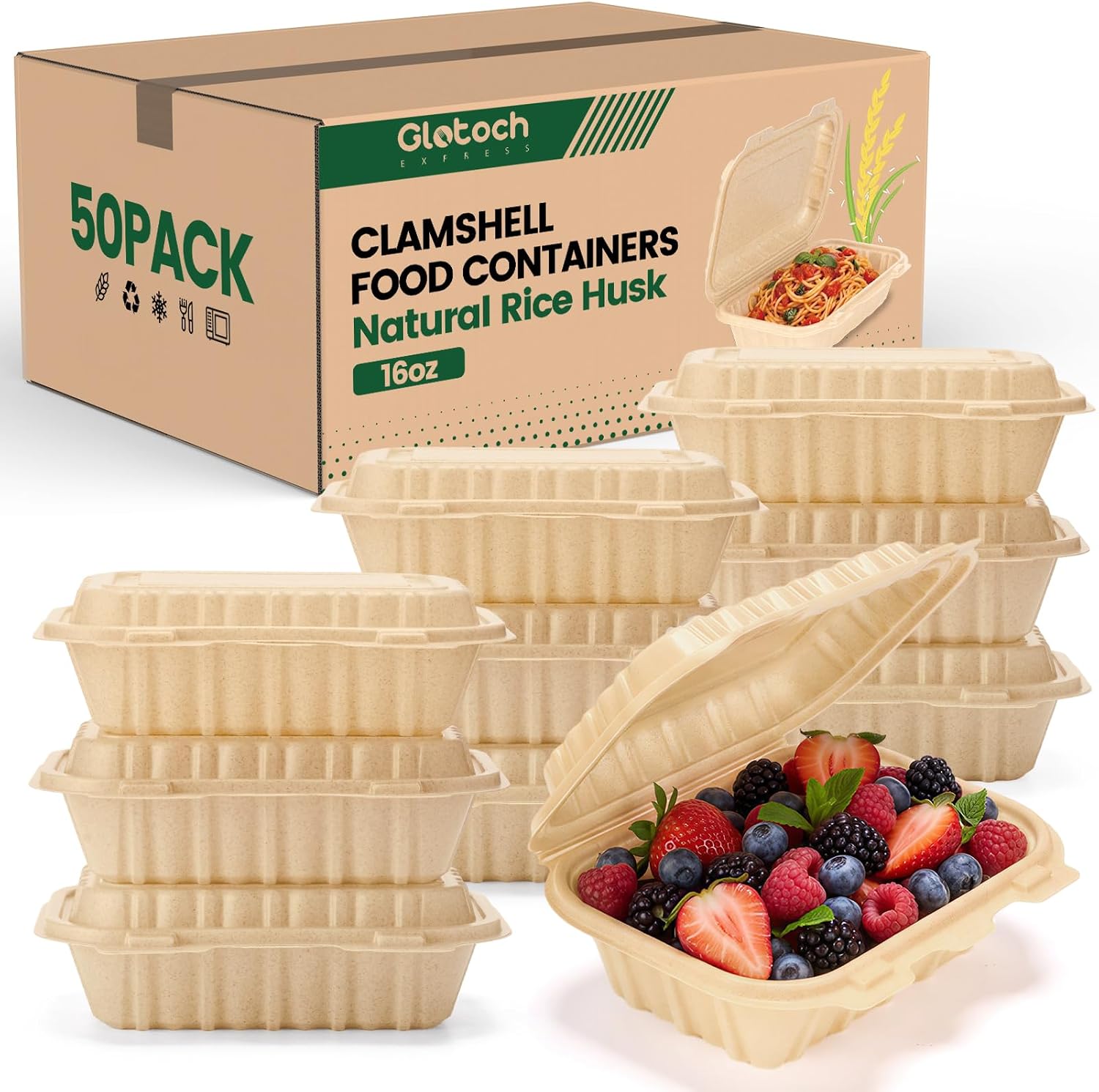 Meal Prep List - 50 sztuk pojemników typu clamshell o