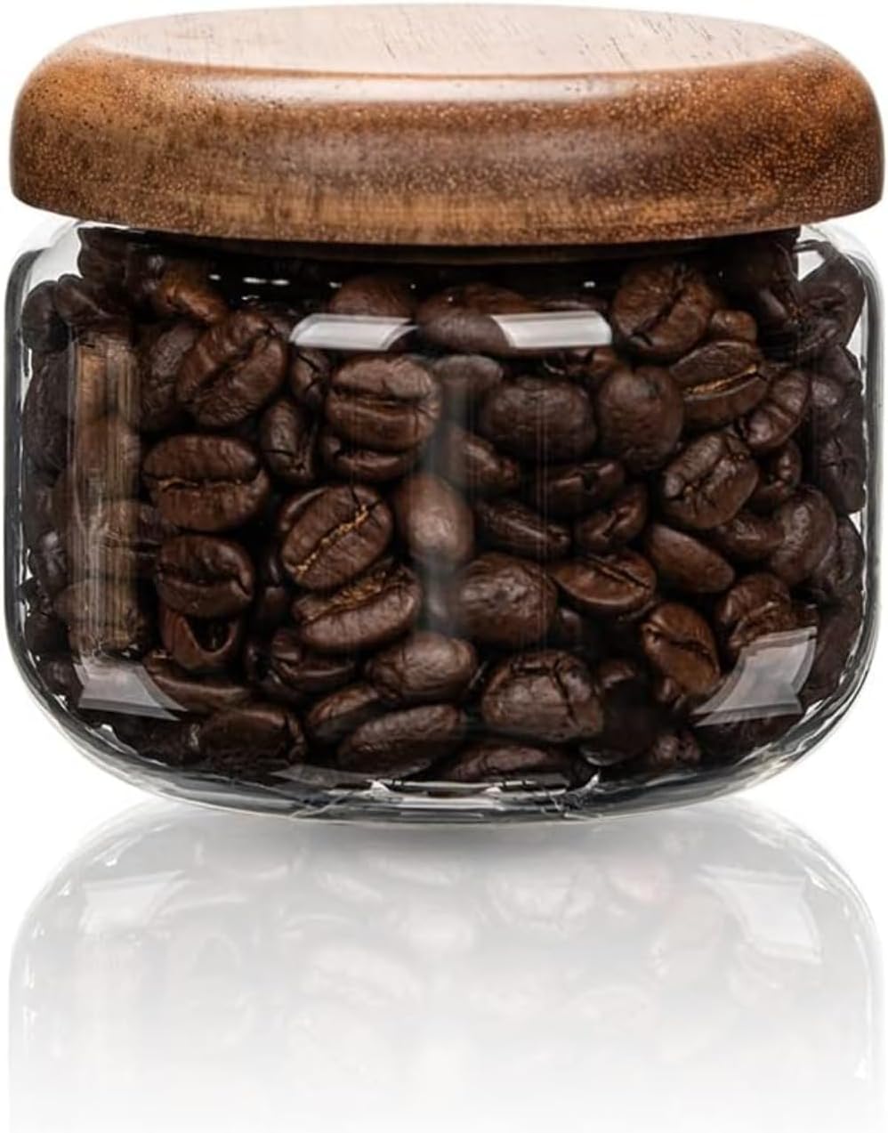 Overnight Oat Jar - Szklane pojemniki na żywność z drewnem