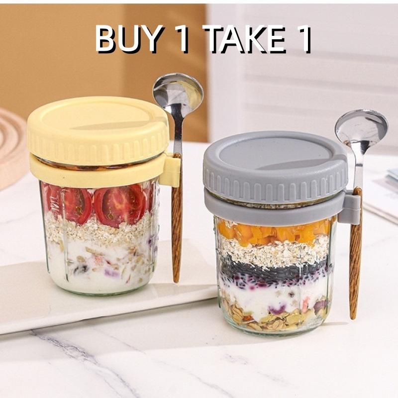 Overnight Oat Jar - 1/2 SZT. Szklany pojemnik na owsiankę