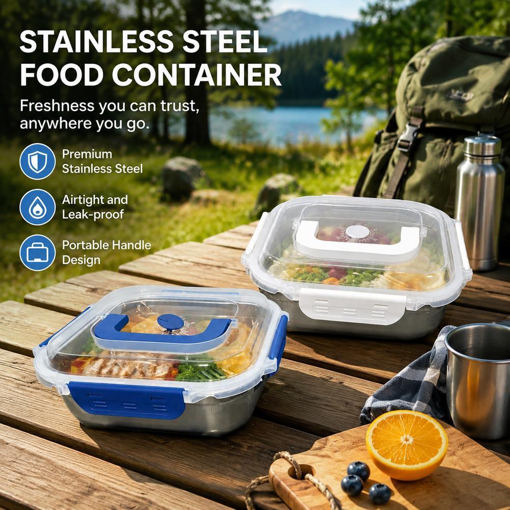 Meal Prep Jars With Lids - Pojemnik na żywność ze stali nierdzewnej,
