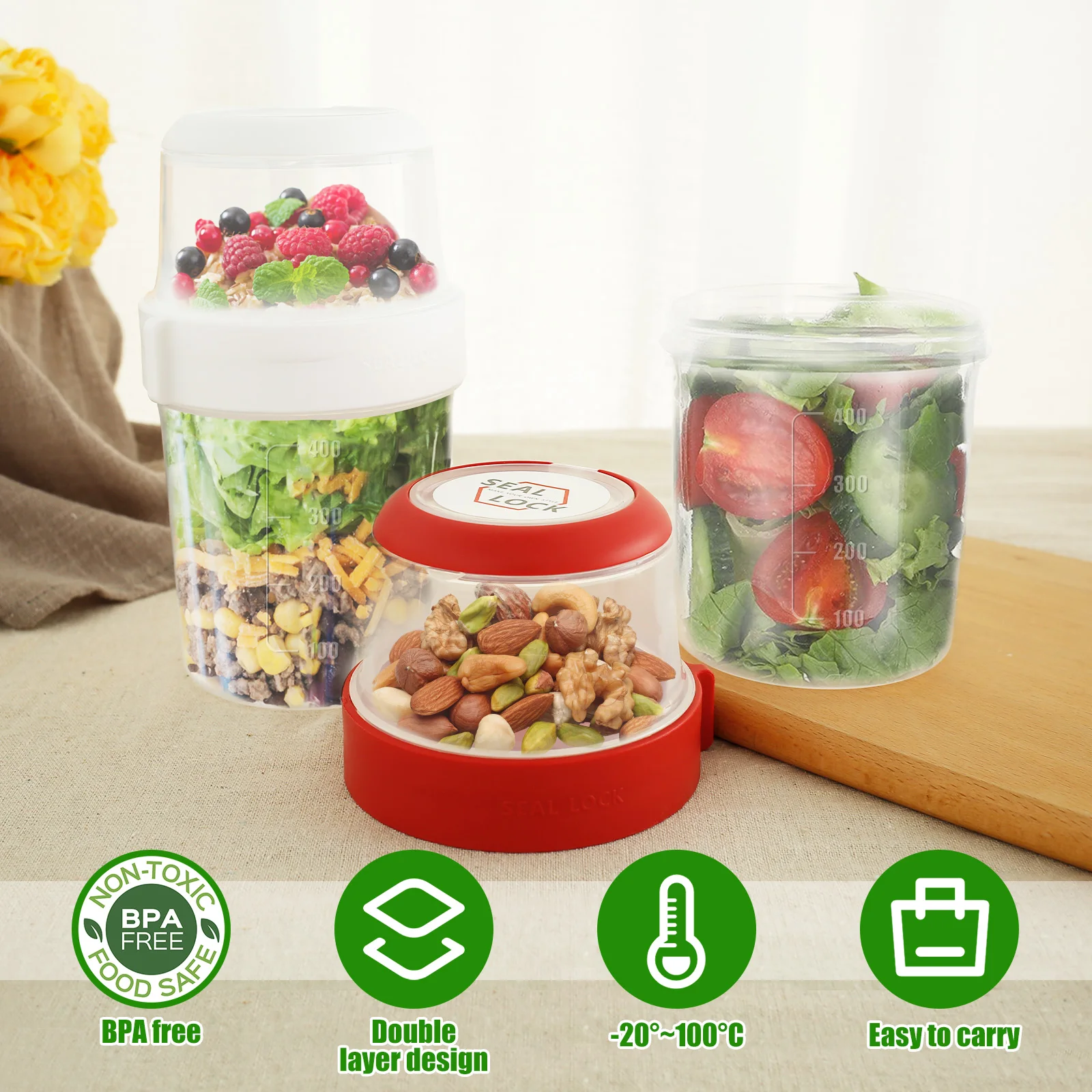 2 szt. Kubeczki śniadaniowe wi – Overnight Oat Jar recenzja i cena