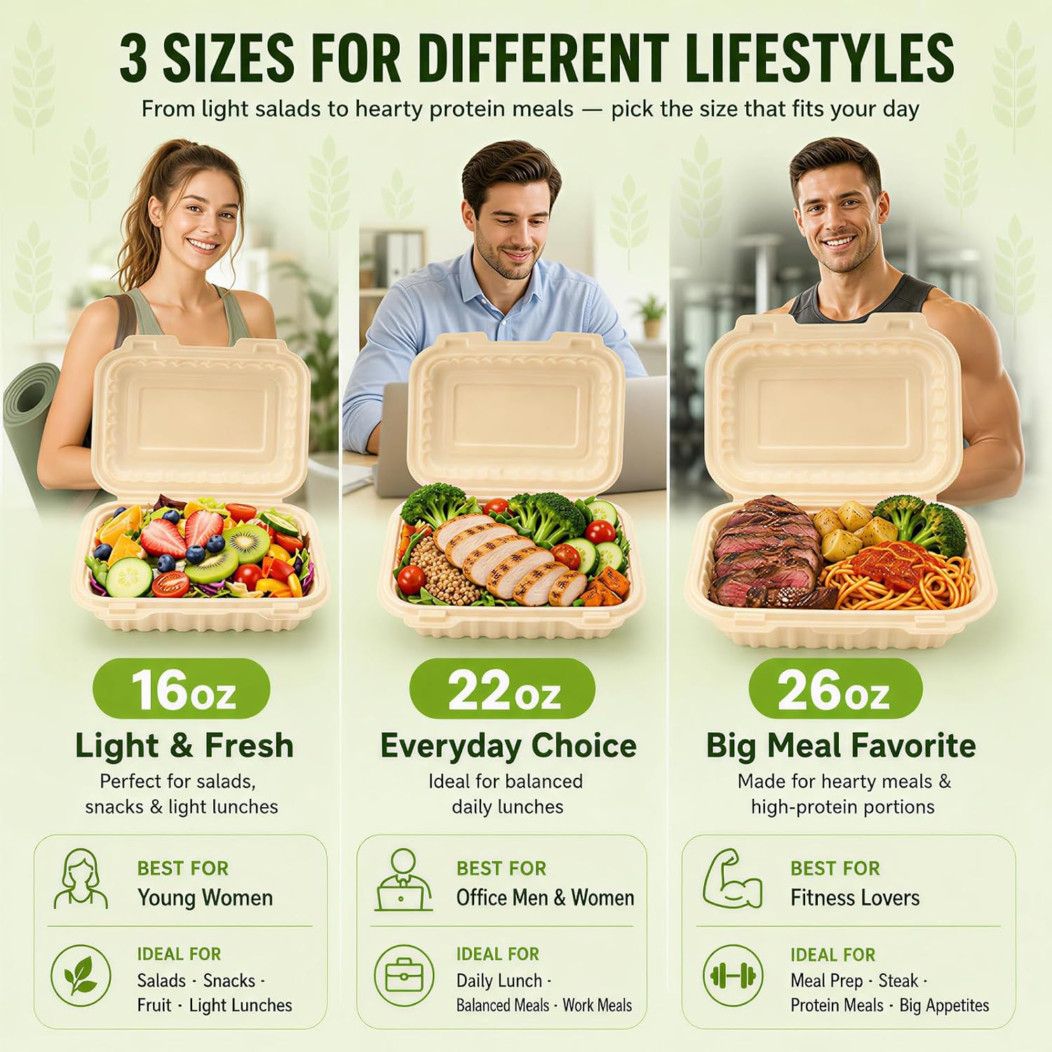50 sztuk pojemników typu clams – Meal Prep List recenzja i cena
