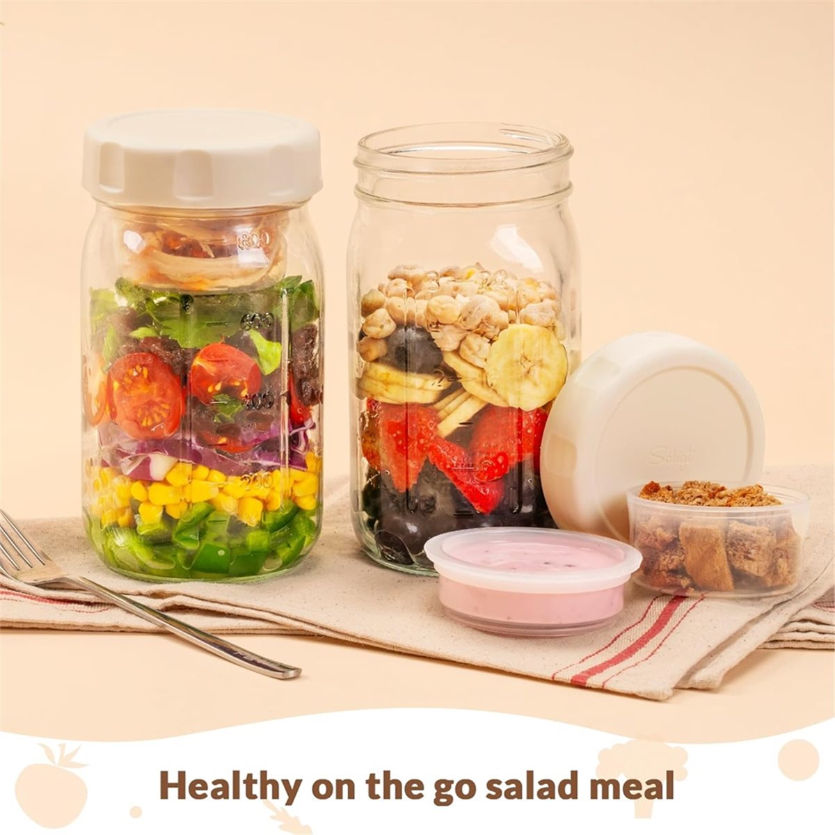 A67T NOWY Zestaw 4 szklanych s – Meal Prep Jars With Lids recenzja i cena