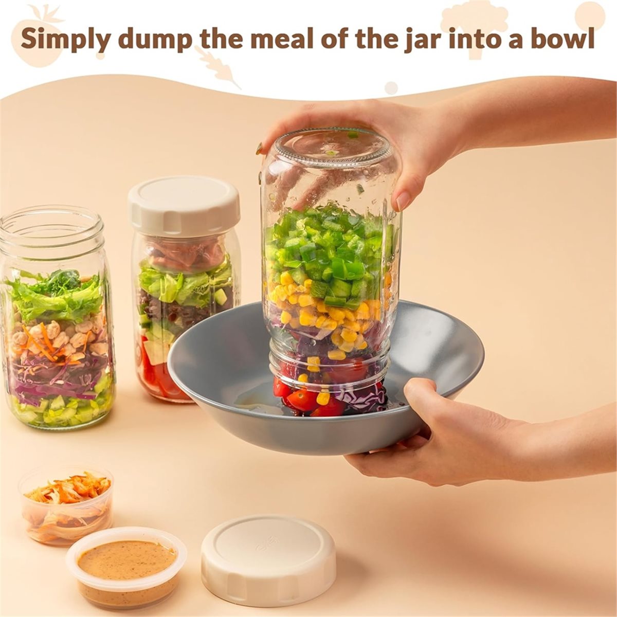 A67T NOWY Zestaw 4 szklanych s – Meal Prep Jars With Lids recenzja i cena